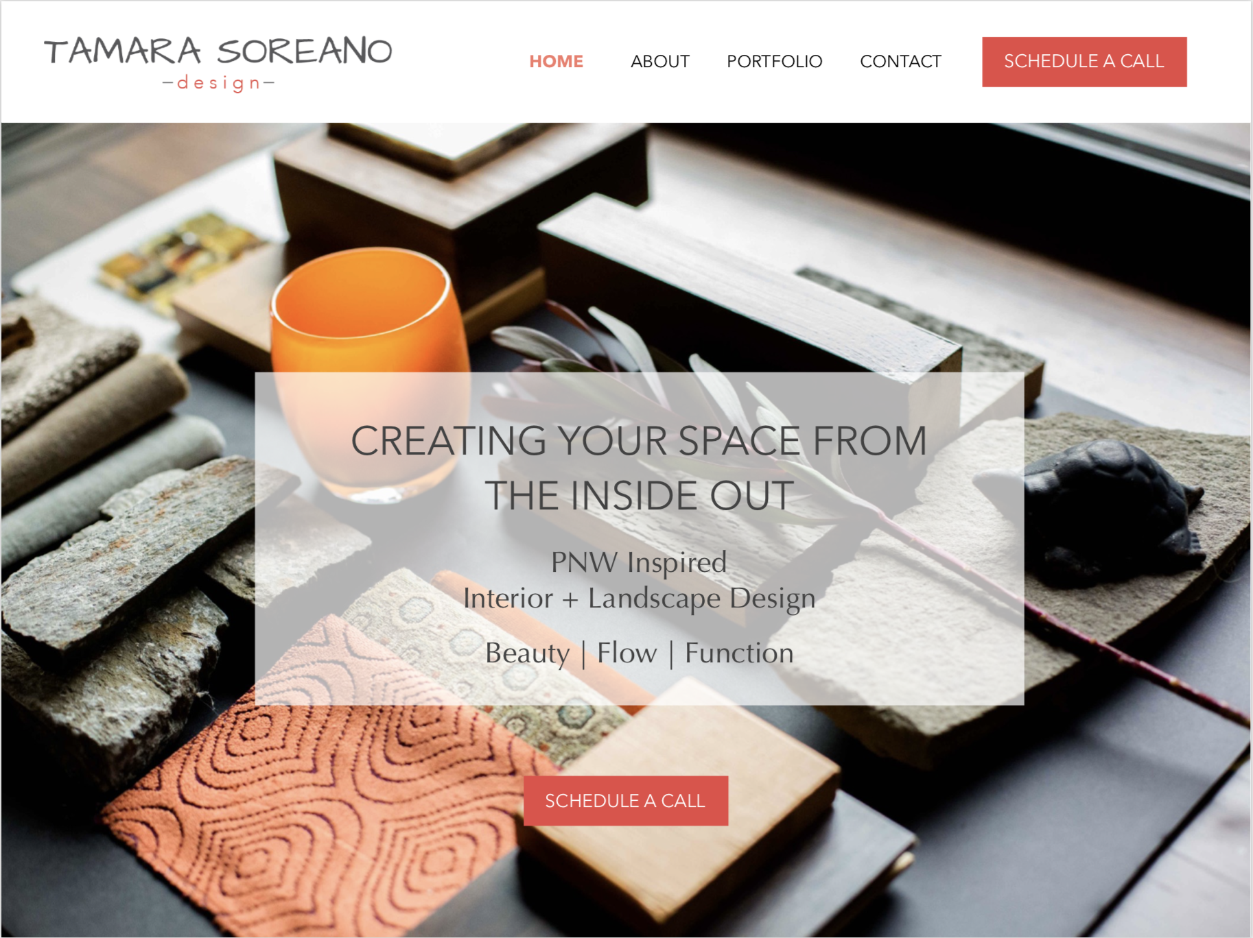 Tamara Soreano Design Landing Page