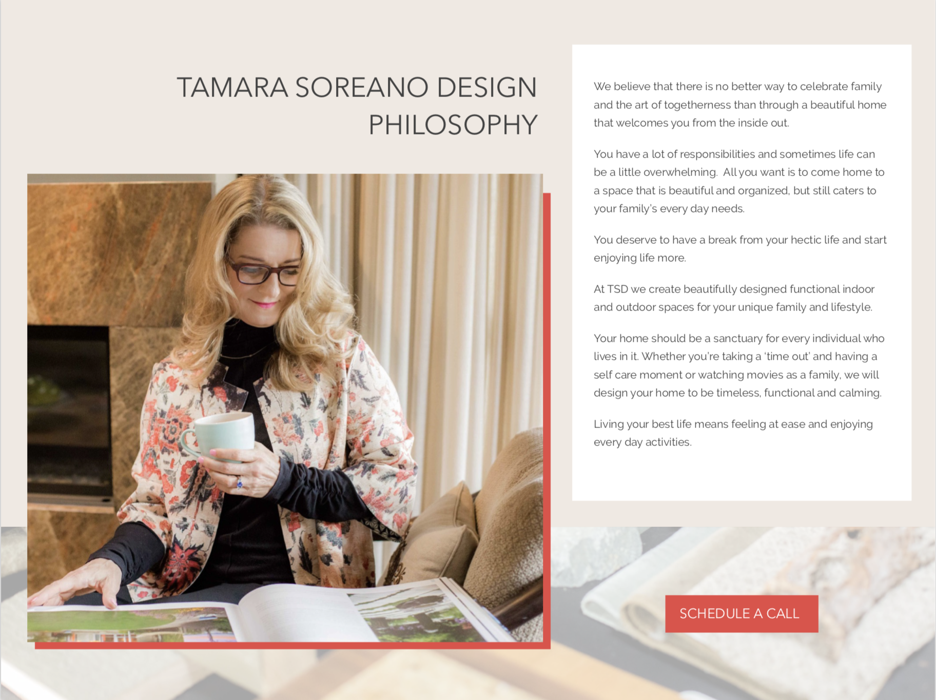 Tamara Soreano Design Landing Page