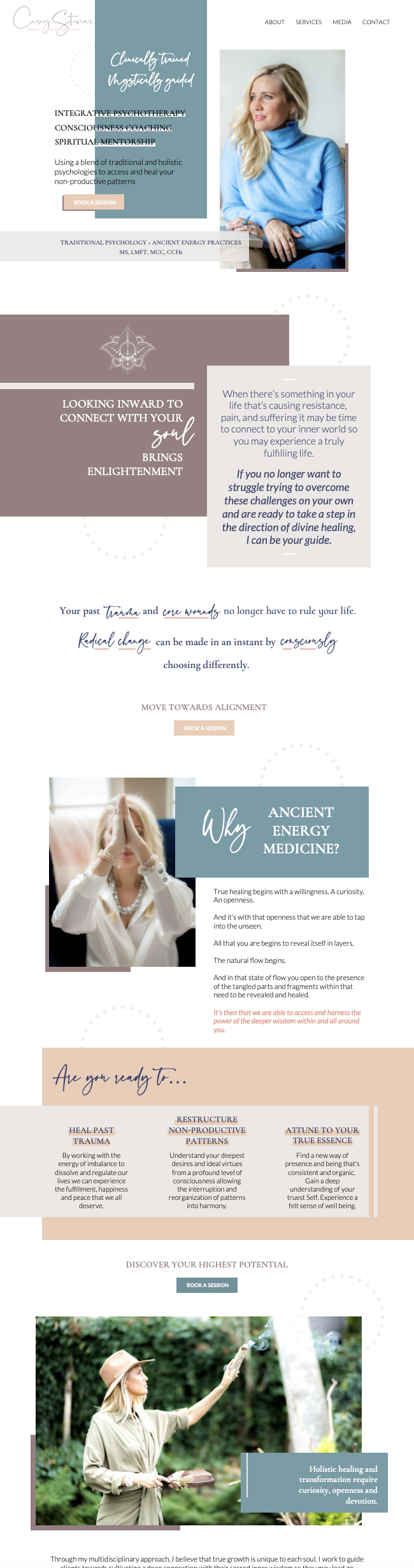 Casey Stevens Website Design Layout